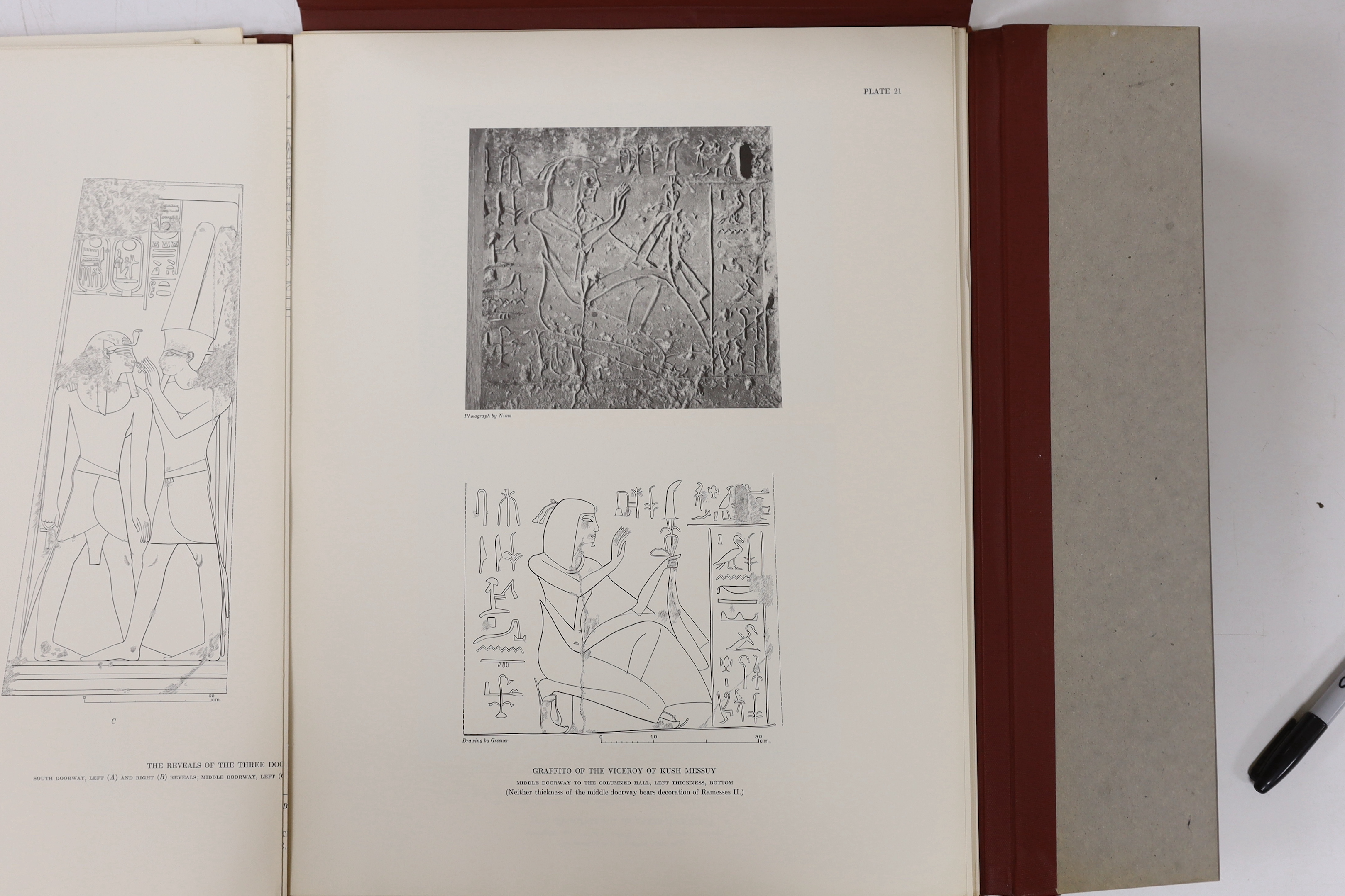 The Beit-Wali Temple of Ramses II by Herbert Ricke & George R Hughes, portfolio book with plates, publ. 1967 The University of Chicago Press, first edition